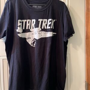 Star Trek Men's Graphic Tee in Black with White Logo